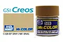 A 10ml jar of Mr. Color C-528 IDF Gray (1981 Sinai) model paint with a tan cap, next to a digital color swatch and GSI Creos branding.