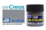 A 10ml jar of Mr. Color C-601 IJN Hull Kure paint with a black lid, alongside a digital swatch and branding logos.