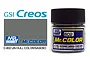 A bottle of Mr. Color C-602 IJN Hull Sasebo acrylic paint with a black cap and a blue label showing the product name and code.
