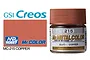 A 10ml jar of Mr. Metal Color Copper paint (MC215) by GSI Creos, featuring a copper-colored cap and a label with Japanese and English text.