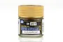 A small glass jar of Mr. Hobby Super Metallic 2 Super Rich Gold paint, model number SM207, featuring a gold screw-top lid against a white background.