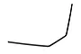 A black metal sway bar for an RC car, bent at an angle, isolated on a white background.