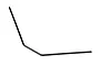 A black metal sway bar for an RC car, featuring a bent wire design, isolated against a plain white background.