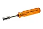 MIP 8mm Slim Fit Nut Driver with a translucent orange handle and a silver metal shaft against a white background.