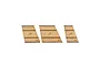 Three wooden ratline templates of varying widths for model ship building, each featuring laser-etched markings and the Artesania Latina logo.