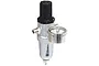 A Sparmax airbrush moisture trap and pressure regulator unit with an attached analog pressure gauge against a white background.