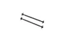 Two HPI Racing metal dogbone drive shafts for RC cars, shown against a plain white background.