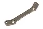 A grey metal HPI Vorza Ackerman plate with four mounting holes, shown against a plain white background.