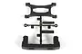 A black plastic parts tree containing Axial chassis brace components for an RC vehicle.