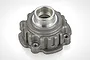 A Rovan metal second-generation left differential case for RC cars, featuring a cast grey finish and a machined central bearing housing.