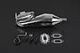 Rovan Chrome Silenced Exhaust w/ Silver Metal Mounted Clamp 855622