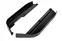A pair of black plastic side guard chassis components for an HPI Vorza RC car, shown from an angled top-down perspective.
