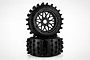 Rovan 4.7/5.5" Spike Rear Tyres on Black Rims - Glued Wheels 2Pcs 953231
