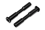 Two black metal steering posts for HPI Vorza RC car on a white background.