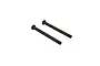 Two black metal hinge screws for RC vehicles, shown against a plain white background.
