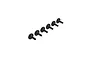 A set of six black ARRMA 3x10mm fine thread large head screws arranged in a diagonal line against a white background.