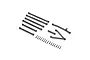 Axial X-Long Suspension Links Set including various black plastic suspension links and small metal screws on a white background.