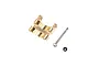 Axial brass rear upper link mount with a silver screw and black nut on a white background.
