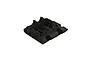 A black plastic ARRMA rear gearbox mount and skid plate component for RC vehicles.