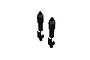 Two black ARRMA RC shock absorbers with grey adjustment collars, shown against a plain white background.