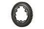 A black hardened steel 54T 1.0 module spur gear for Traxxas RC vehicles, shown in a studio product shot.