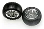 Traxxas 2.8" Alias Rear Tyres on Twin Spoke Chrome Rims - Glued Wheels 2Pcs 5572R