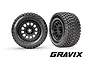 Traxxas 4" Gravix Race Tyres on Black Rims - Glued Wheels 2Pcs 7872