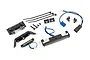 Traxxas LED Light Bar Kit components including light bars, wiring harnesses, mounting brackets, screws, and zip ties on a white background.
