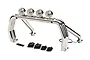 Traxxas chrome roll bar set with four LED lights, mounting brackets, and screws on a white background.