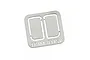 A silver-colored metal sheet containing two rectangular mirror plates for an RC vehicle, labeled with the part number TR4M-031SV.