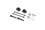 TLR rear CVD driveshaft set including two driveshafts, two axle stubs, two hubs, bearings, and small hardware components on a white background.