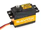 Savox SC-1258TG digital servo with a black plastic case, yellow side panels, and a metal output gear, shown against a white background.