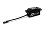 A black Savox SC-1251MG low profile digital servo with a black wire and connector against a white background.