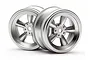 HPI 1.9" (0mm Off-Set) Vintage 5 Spoke Matte Chrome Rims 2Pcs 3815