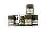A set of four Mr. Hobby Olive Drab color modulation paint jars with a display box featuring a tank model.