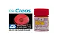 A bottle of Mr. Hobby GX Clear Rouge paint next to a promotional graphic showing the GSI Creos logo and a sample of the translucent red color.