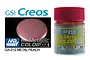 A bottle of Mr. Hobby GX Metallic Peach paint next to a color swatch and brand logos.