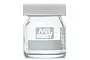 A clear glass Mr Hobby mixing bottle with a white screw-on cap, featuring the Mr Hobby logo printed on the front.
