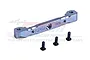 GPM Racing silver 7075 aluminium front upper suspension mount for RC cars with three included black screws.