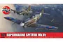Airfix 1/72 scale Supermarine Spitfire Mk.Vc model kit box art showing a Spitfire flying alongside B-17 bombers in the clouds.