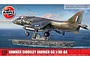 Airfix 1/72 scale Hawker Siddeley Harrier GR.1/AV-8A model kit box art showing a Harrier jet hovering above an aircraft carrier.