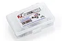 RC Screwz rubber shielded bearing kit for Arrma Talion BLX 1/8th scale RC car in a clear plastic storage box.