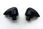 Two black plastic UDI hatch cover locking switches for an RC boat, shown side by side against a white background.