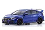 A blue Kyosho Mini-Z Honda Civic Type R pre-painted RC body shell shown from a front three-quarter angle against a white background.