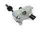 A silver aluminium three-stage RC gearbox assembly with black drive shafts against a white background.