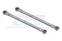 Two silver aluminium steering links for RC cars by GPM Racing, shown against a white background with a faint brand watermark.