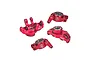 GPM Red Aluminium Steering & Rear Hubs 4Pcs w/ Larger Bearings MGG2122-R