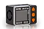 SkyRC B6AC Neo smart charger featuring a black and silver housing, a digital display, and three orange control buttons against a white background.