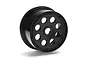 A single black HPI Outlaw rim for RC Baja 5T/5SC vehicles, shown at an angle against a white background.
