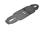 A flat, carbon fibre main chassis plate for an RC car, featuring a woven texture and multiple pre-drilled mounting holes.